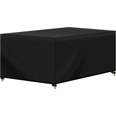 WOLTU Funda Protectora para Muebles Jardin Funda Sofa Exterior de Tela Oxford 420D Cubierta de Muebles con Cordon Resistente a Viento Agua y Rayos UV Rectangular 250x210x90 cm Negro (1/5)