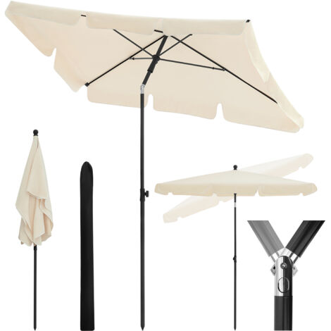 WOLTU Sombrilla de Jardín Anti-UV Altura Regulable 2x1,2m con Función Inclinable Beige