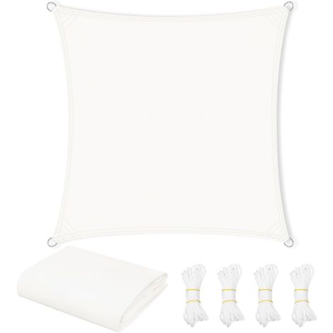 WOLTU Lona impermeable multiusos para exterior 2x2m de 200 g/m² cubre ojales crema