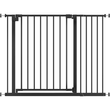 WOLTU Barrera de seguridad infantil para puertas y pasillos. Color negro máxima versatilidad de 75 a 107 cm.