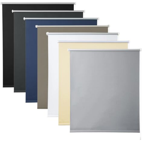 WOLTU Estor enrollable opaco térmico puerta ventana aislante sin agujeros Gris 60x120 cm