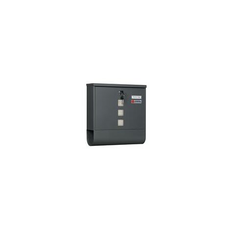 Buzón De Pared Moderno Con Cerradura - Acero Galvanizado, 37x10.5x37 Cm, Incluye Soporte Para Periódicos