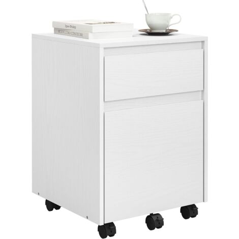 WOLTU Archivador de oficina con 2 cajones, blanco