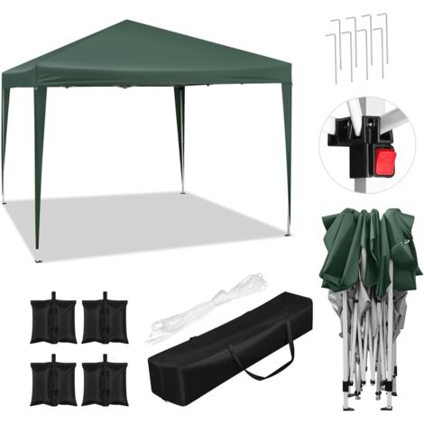 WOLTU Gazebo 3x3 Carpa de jardín Plegable Impermeable para Parque Infantil portátil al Aire Libre con Juego de 4 Sacos de Arena Verdes + Juego de 4 Sacos de Arena (1/5)