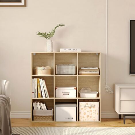 WOLTU Librería para el hogar y la oficina, mueble independiente, armario, almacenamiento, roble claro (1/5)
