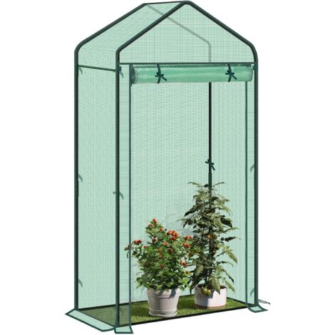 WOLTU Puertas Enrollables de Cubierta de PE para Invernadero de Jardín, 100x50x190cm, Verde