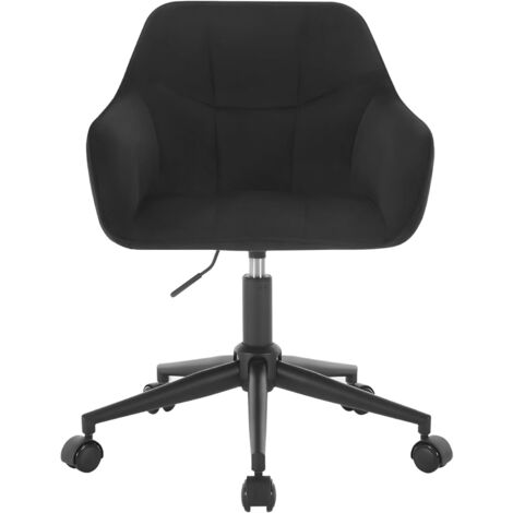 WOLTU Silla de Oficina/Sillón Escritorio Giratorio de Terciopelo con Reposabrazos y Ruedas de Altura Regulable, Negro