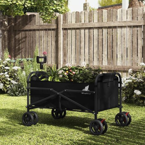 WOLTU Carrito de 4 ruedas dobles - Plegable, Negro