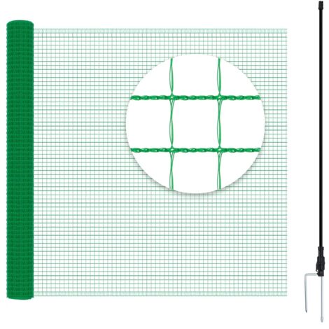 WOLTU Kit de valla para aves de corral PE con clavijas, cuerdas y bridas, 10 x 0,9 m, verde