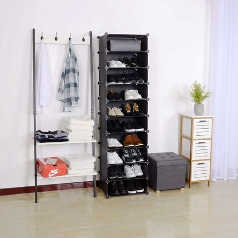 Armario de zapatero modular para bricolaje, gabinete de almacenamiento con  módulos de plástico para baño, garaje