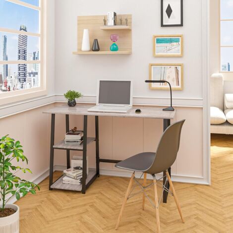  Estante organizador de escritorio de oficina – Estantería de  escritorio pequeña de 2 niveles, estantería de escritorio para escritorio  de computadora, estante de almacenamiento de escritorio de metal de madera  para