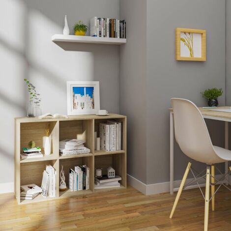 WOLTU bookcases Book Shelf Cube Storage Units Wood Storage Shelves for Bedroom Oak 89 cm