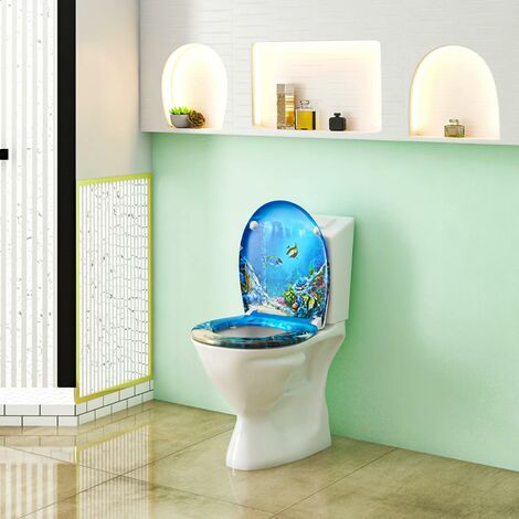 WOLTU Tapa WC Universal Tapa WC de Liberación Rápida Asiento para Inodoro  Asiento de Inodoro en