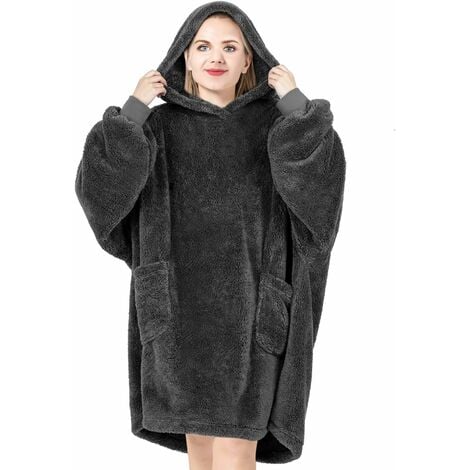 Comprar Manta con capucha de lana para mujeres y hombres, sudadera