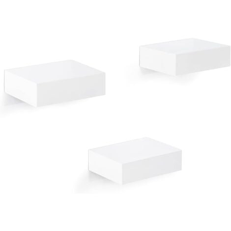 Set de cuatro estanterías flotantes de pared de MDF color blanco en medidas  opcionales de 25 cm o 30 cm de ancho Woltu