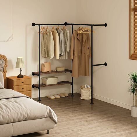 Perchero de madera moderno para colgar percheros, soporte de pie para piso,  estante multifunción para dormitorio, organizador de almacenamiento