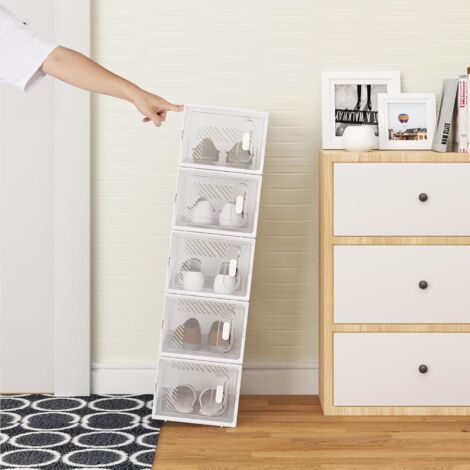 WOLTU 12X Cajas de Zapatos Transparentes Cajas para Zapatos de