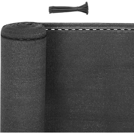 WOLTU Pantalla Protectora para Jardín Balcón Protección de Privacidad HDPE 180g/m² Valla Contraviento Protección Solar Malla Protectora con Cuerdas Antracita 1.2x25m