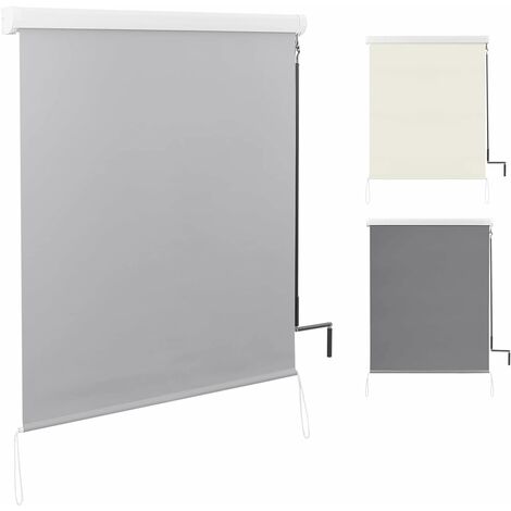 WOLTU Toldo Vertical Exterior Persiana Enrollable Estor Enrollable Impermeable Estor para Balcón Terraza Jardín Pantalla de Privacidad Toldo de Balcón Protección Solar Extensible 100x140 cm Gris