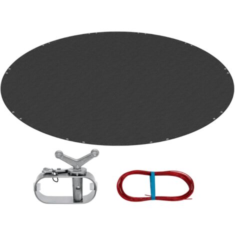 WOLTU Cobertor Piscina Redonda Ø 610 cm Cubierta para Piscina de Diámetro 500-550 cm Lona para Piscina Invierno de PE 200g/m² Impermeable y Opaco con Ojas y Cuerda de Fijación Gris Oscuro