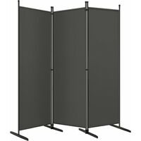 WOLTU Biombo Separador de Ambiente de 3 Paneles Biombo Divisor Divisor de Habitación para Privacidad Separadores Ambientes Plegable Gris Oscuro 167x177 cm