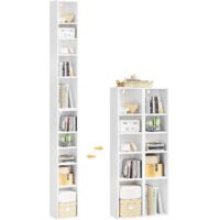 WOLTU Juego de 2 librerías con 4 estantes - Blanco