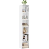 WOLTU Estantería Columna Vertical con 6 Cubos Estanteria Alta de 30x24x158.5cm Libreria Blanca para Exposición Estanteria Cubos para Oficina Habitacion y Estudio Juvenil