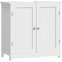 WOLTU Mueble para Debajo del Lavabo Madera 2 Puertas para Cuarto de Baño 60x60x30cm Blanco