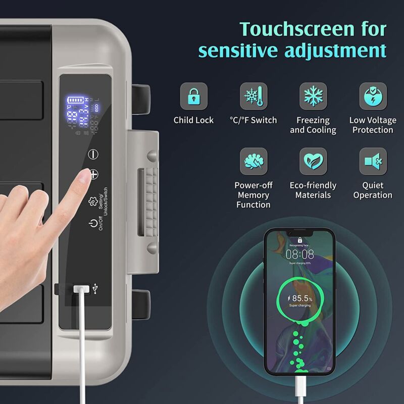 Frigorifero Portatile Auto 22L - Con Congelatore - Alimentazione 12V/24V/AC - Per Campeggio - Foto 6