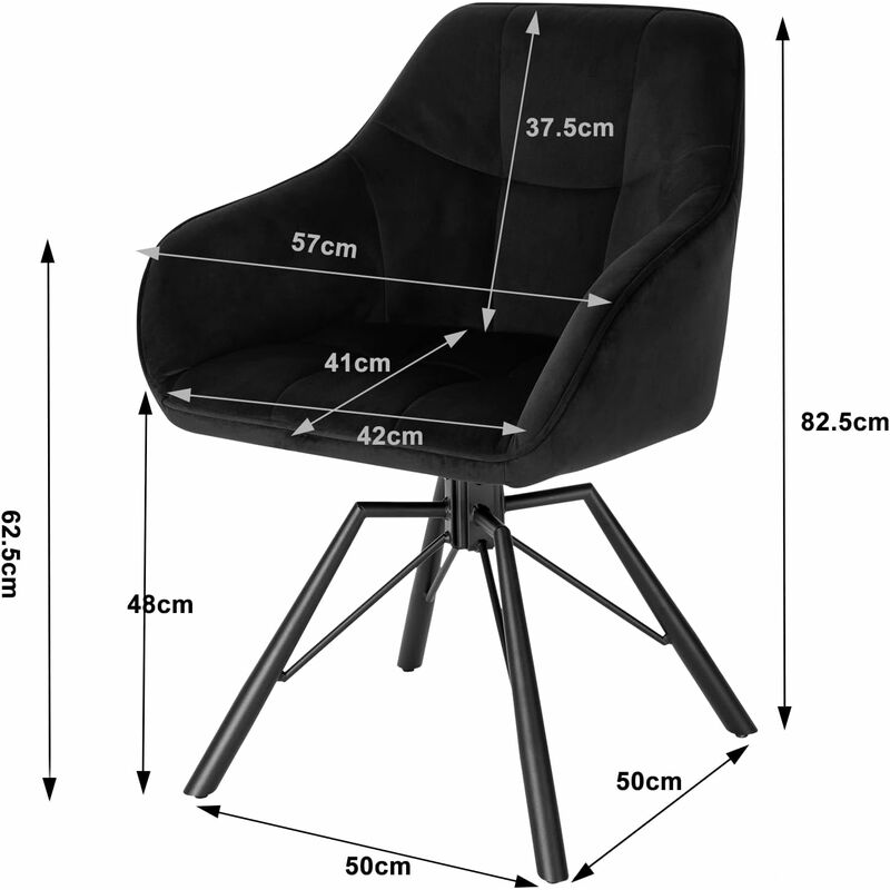WOLTU Sedia per Sala da Pranzo Girevole a 360°. Sedia da Cucina Imbottita  con Gambe