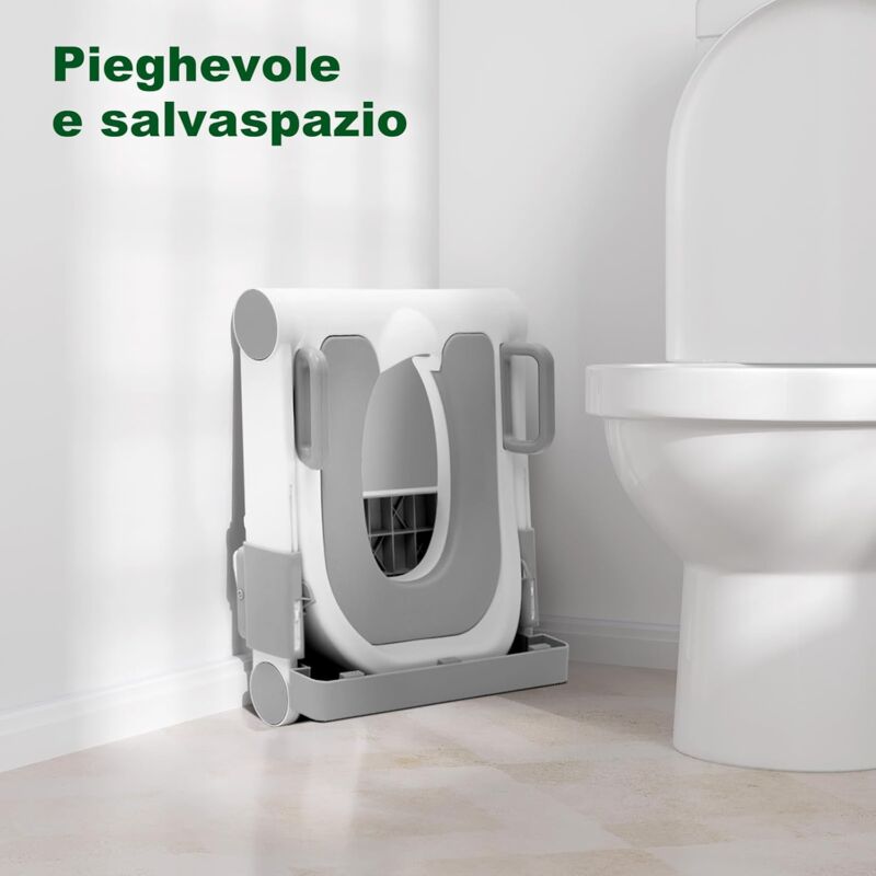 Copriwater Per Bambini LZQ Da 1 A 8 Anni, Sedile WC Antiscivolo Con Maniglia, Schienale E Paraspruzzi, Morbido E Imbottito, Colore Rosa