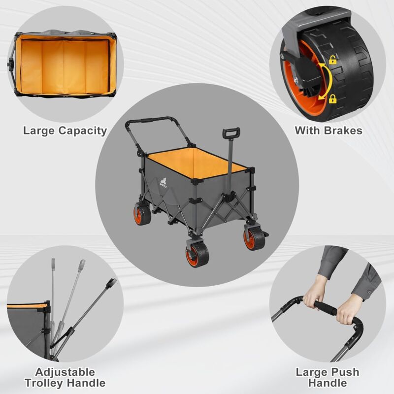 Carrello A Mano Zelsius Pieghevole Con Tetto, Blu/grigio, Carrello Di Trasporto Con Sistema A - Foto 11