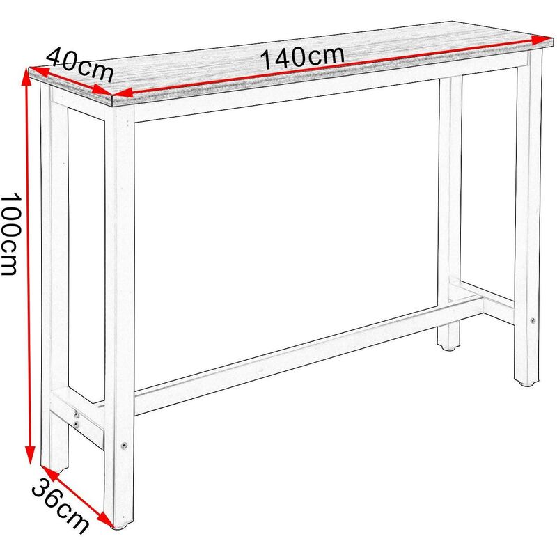 WOLTU BT27sz Tavolo da Bar Alto con Mensole Bancone da Casa in Metallo e  Legno Nero