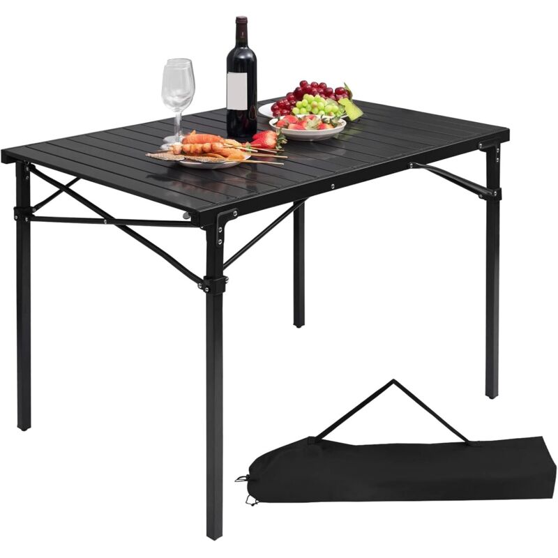 Thous Winds Tavolo Da Campeggio Pieghevole – Leggero E Compatto, Colore Nero, Ideale Per Outdoor E Picnic
