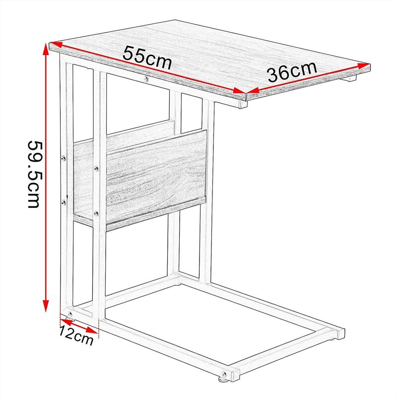 WOLTU Tavolino Laterale da Divano Tavolo da Caffè Supporto Piano D