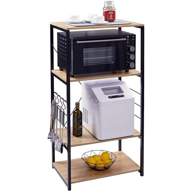 WOLTU Scaffale per Cucina 4 Ripiani Mensola da Cucina Scaffalature