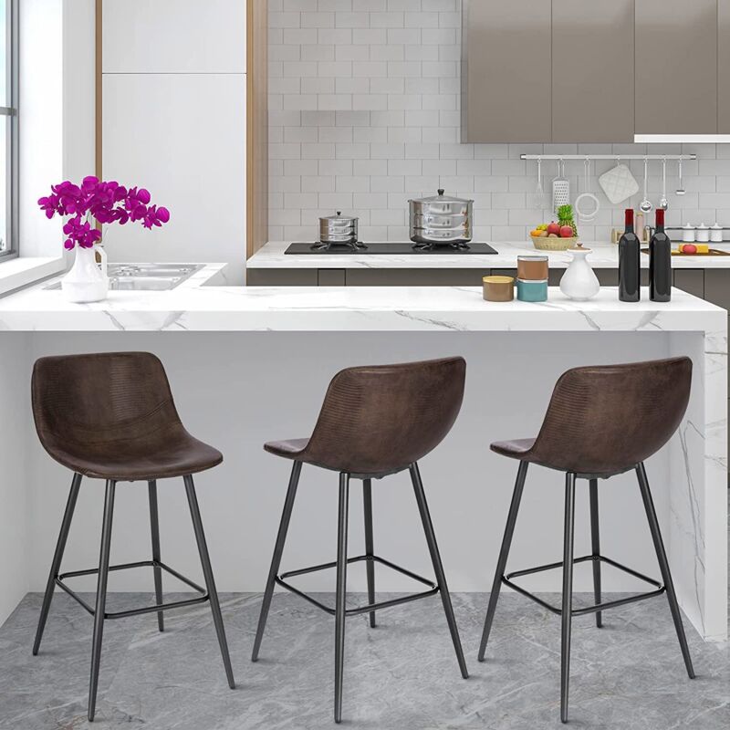 Sgabelli Da Pranzo WOLTU - Legno Massello Con Seduta Imbottita PU, 47cm Altezza - Foto 12