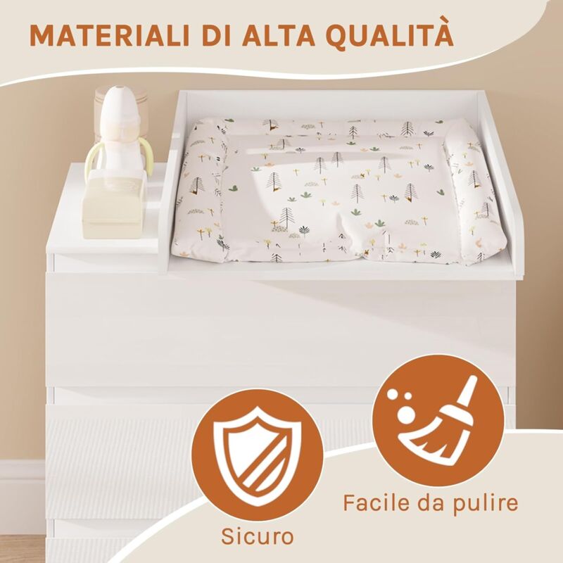 Fasciatoio Baby Con 3 Cassetti WOLTU - Bianco, Legno Melaminico, 80x78x48 Cm - Foto 8
