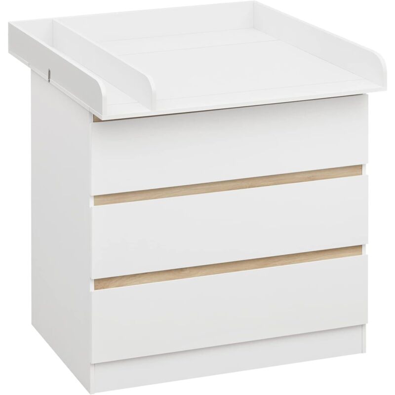 Fasciatoio Baby Con 3 Cassetti WOLTU - Bianco, Legno Melaminico, 80x78x48 Cm - Foto 2