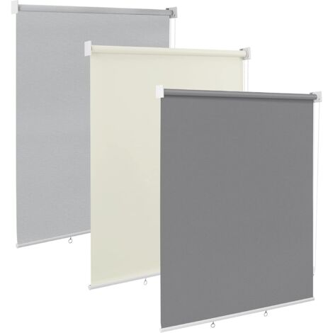 WOLTU Tenda avvolgibile verticale per esterni Tenda da Sole a Caduta Verticale Tenda a Rullo per Esterno Tenda Parasole Antivento Privacy per Balcone Terrazzo Giardino Gazebo. 140x240 cm Grigio Scuro