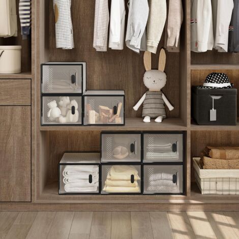 Scarpiera Pieghevole Salvaspazio - 8 Scomparti, Ante Magnetiche, Materiale PPC, Per Armadio O Ingresso