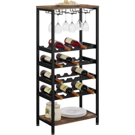 Porta Bottiglie Vino In Legno Di Pino | Capacità 56 Bottiglie | 8 Ripiani | Scaffale Da Cantina 118x72x26,5 Cm