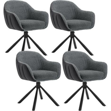WOLTU Set di 2 Sedie da Pranzo con Braccioli e Schienale, Sedie Cucina Moderna in PU Vintage, Poltrone da Salotto con Gambe in Metallo, Sedie ergonomiche per Ufficio, Bar, Marrone Scuro, EZS03dbr-2