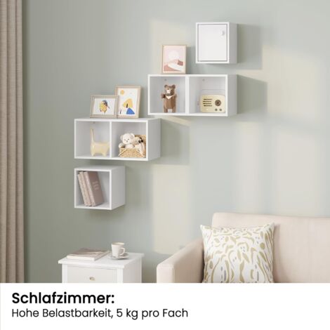 3 Mensole Angolari Muro A Sbalzo – Scaffali Portaoggetti In PVC Bianco Per Angoli A 90° (Set Da 3 Dimensioni)