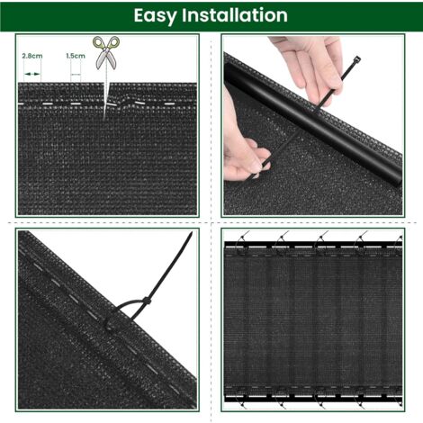 Vela Ombreggiante 150x170 Cm Rettangolare Bianco: Telo Frangivista HDPE 220g/m² Con 98% Anti-UV, Occhielli Inox E Fascette Per Giardino E Terrazzo