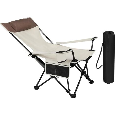 WOLTU 1x sedia da campeggio pieghevole fino a 150 kg sedia da pesca sedia pieghevole, Beige