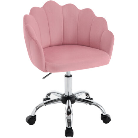 WOLTU Sedia Poltroncina per Ufficio in Velluto Imbottita Altezza Regolabile Girevole, Rosa
