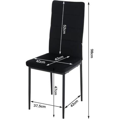 WOLTU Set 4 Sedie Moderne sala Pranzo Salotto Cucina Seduta in Velluto con Gambe in Metallo, Nero