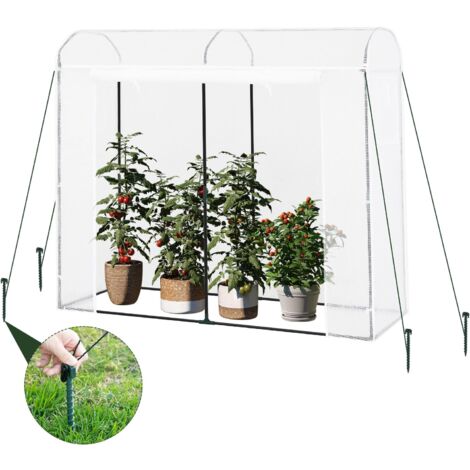 WOLTU Serra da Giardino Copertura PE Porte Avvolgibili, 200x68x170cm, Bianco