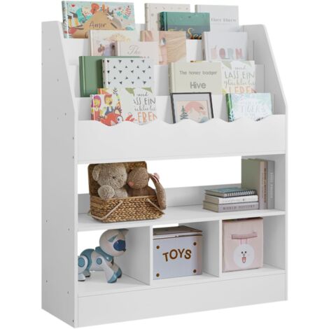 WOLTU Scaffale Libreria per Bambini con 6 Ripiani Organizer, Bianco